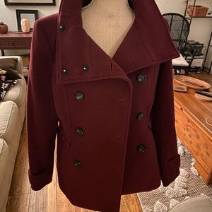 H&M Burgundy Maroon Peacoat